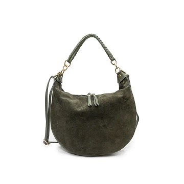 Nadine Suede Purse Khaki
