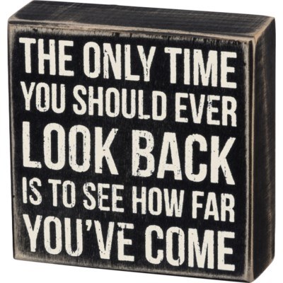 Look Back Wood Sign