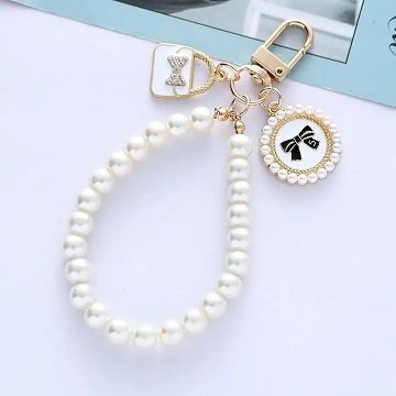 Key/purse Charm Pearl Heart