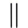 Led Taper Candles 10in Blk 2ct