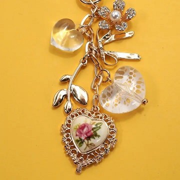 Key/purse Charm Porcelain Lace