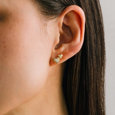 Puff Heart Earrings Gold