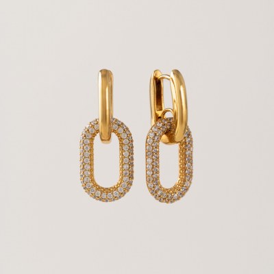 Solana Paperclip Earrings Gold