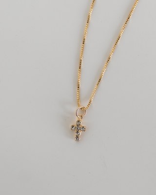 Diamond Cross Necklace Wp 16in