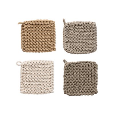 Knit Trivet/holder Cream 1ct