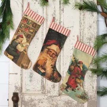 Vintage Xmas Stocking 1ct