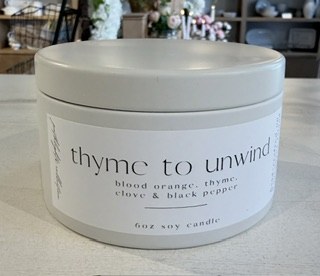 Candle Thyme Unwind Crm 6oz