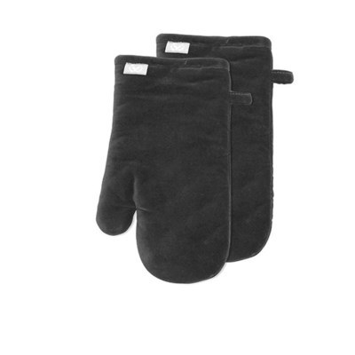 Oven Mitt Velour Charcoal