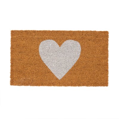 Heart  Doormat White