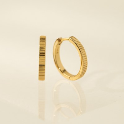 Fluted Hoop Earrings 15mm