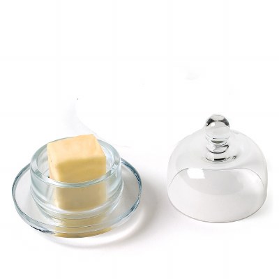 Butter Dish Glass Round