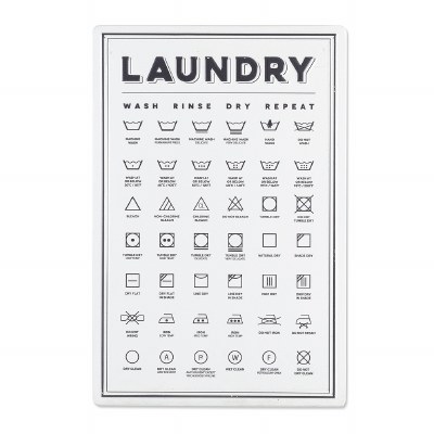 Laundry Routine Sign Metal