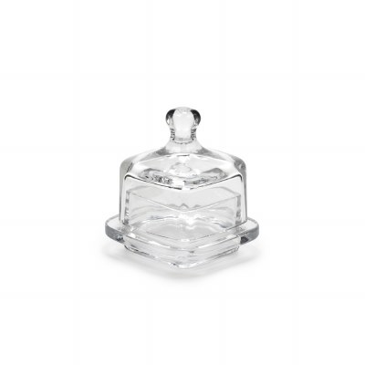 Square Covered Dish Glass