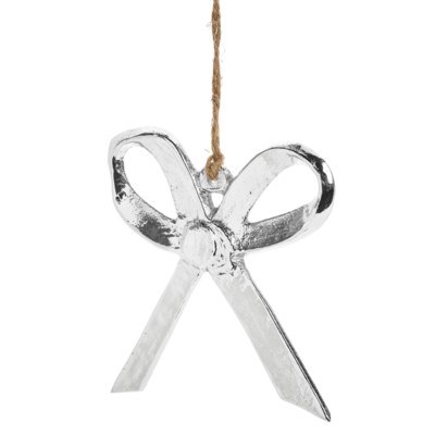 Bow Silver Ornament 1ct
