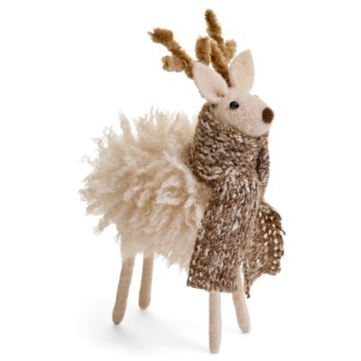 Wool Deer W/scarf 1ct Large