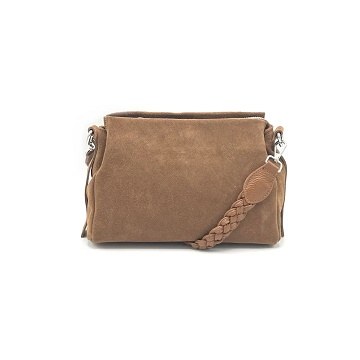 Braided Suede Purse Brown