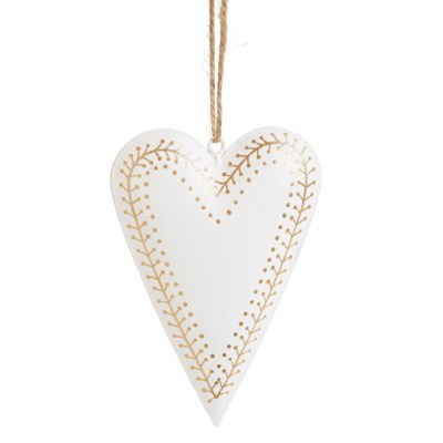 Heart Ornament White/gold