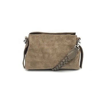 Braided Suede Purse Taupe