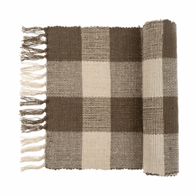 Runner Gingham Greige 6ft