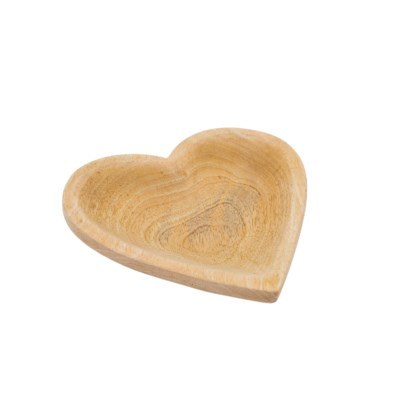 Wild Heart Shaped Wood Bowl
