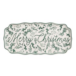 Green Toile Platter Xmas