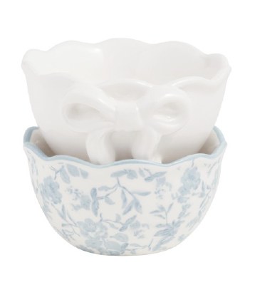 Bow Tidbit Bowl Toile Blue 1ct