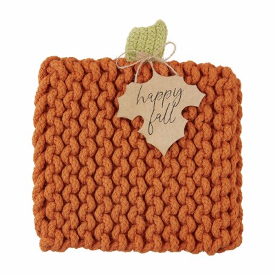 Knit Trivet/holder Pumpkin