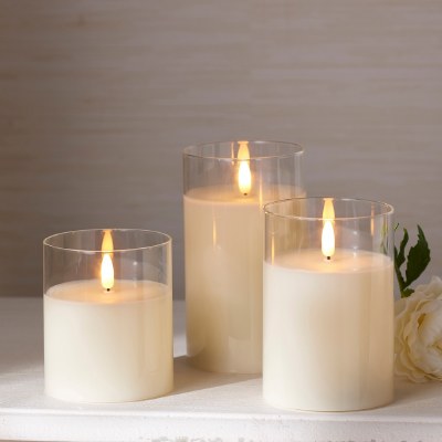 Clear Glass Pillar Led 6in