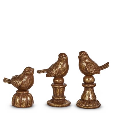 Antique Brass Bird On Ped 1ct