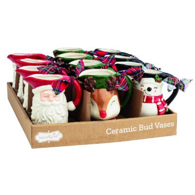Christmas Reindeer Bud Vase