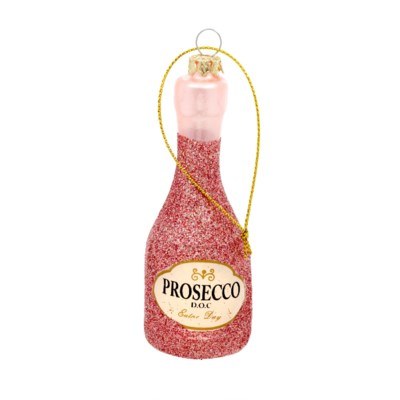 Prosecco Bottle Ornament Pink