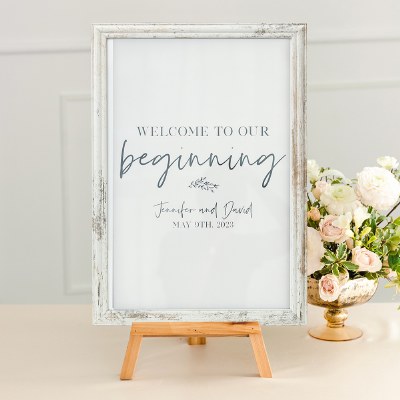 White Distressed Frame 12x18in