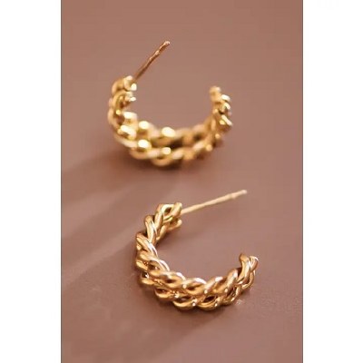 Braided Hoop Earrings Gold Wp