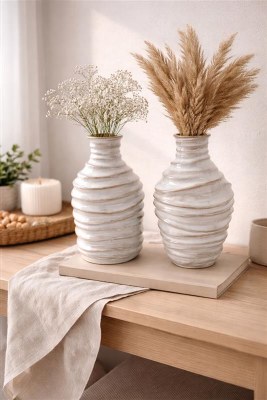 Ruffled Vase Cream 1ct