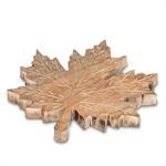 Trivet Maple Leaf Wood 1ct