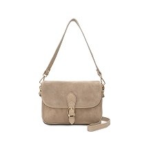 Edith Suede Purse Taupe