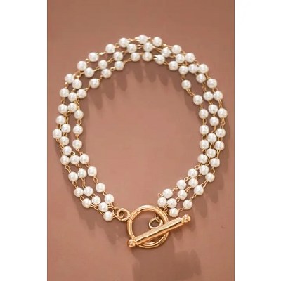 Layered Pearl Bracelet Gold Wp