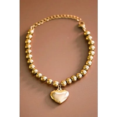 Heart Pendant Bracelet Gold Wp