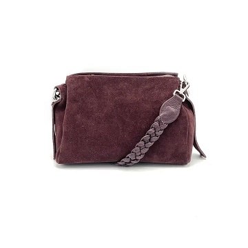 Braided Suede Purse Burgandy