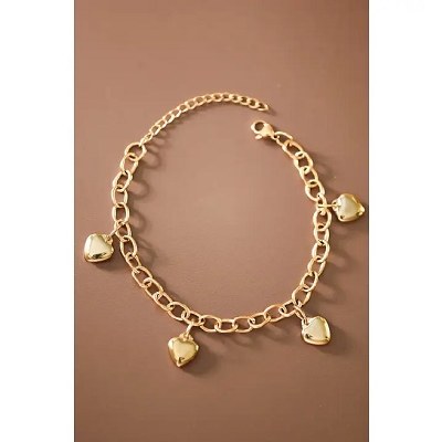 Heart Charms Bracelet Gold Wp