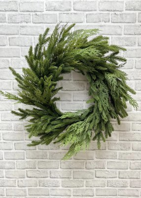 Ft Cedar & Spruce Wreath 28in