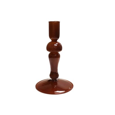 Taper Holder Glass 1ct Brown