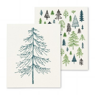 All Over Tree Dishcloths 2ct