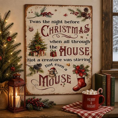 Metal Vintage Night Xmas Sign