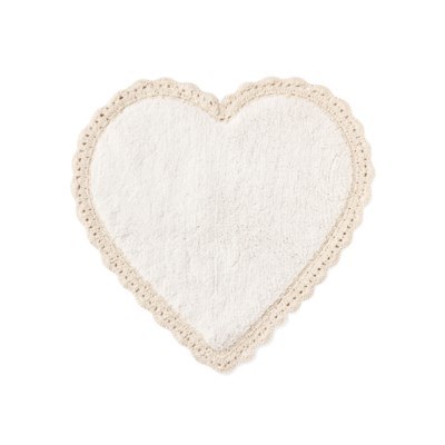 Bathmat Heart Lace Cream