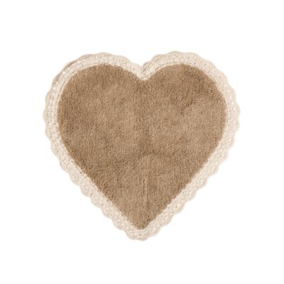 Bathmat Heart Lace Taupe