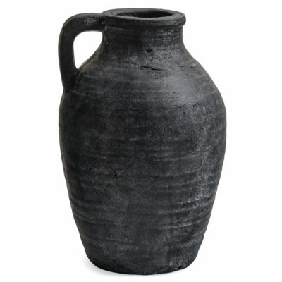 Terracotta Textured Vase Black