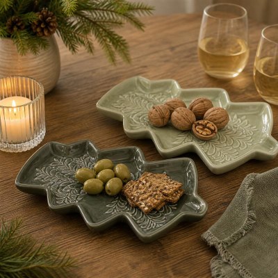 Tree Shape Ceramic Platter 1ct