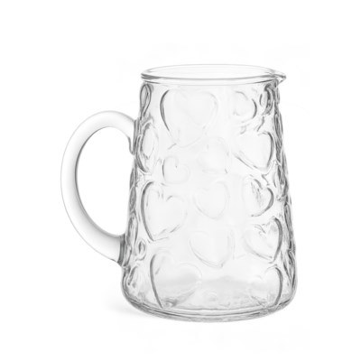 Pitcher With Hearts Clear Sm
