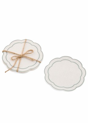 Coasters Cream/sage 4ct